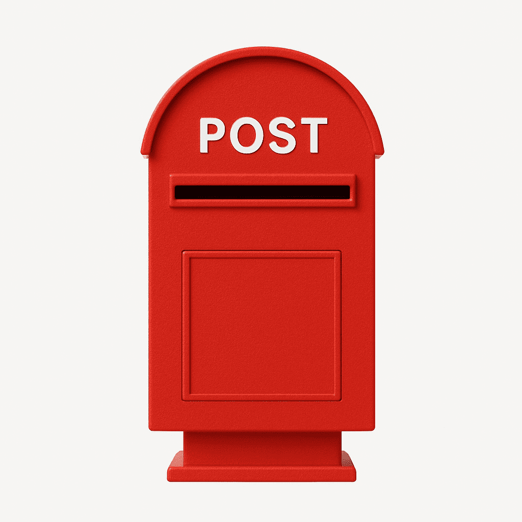Red Postbox White Background