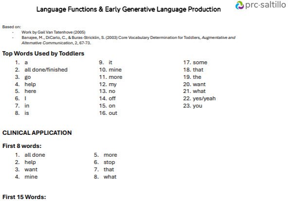 Language functions and generation lists