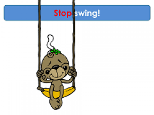 monkey on a swing